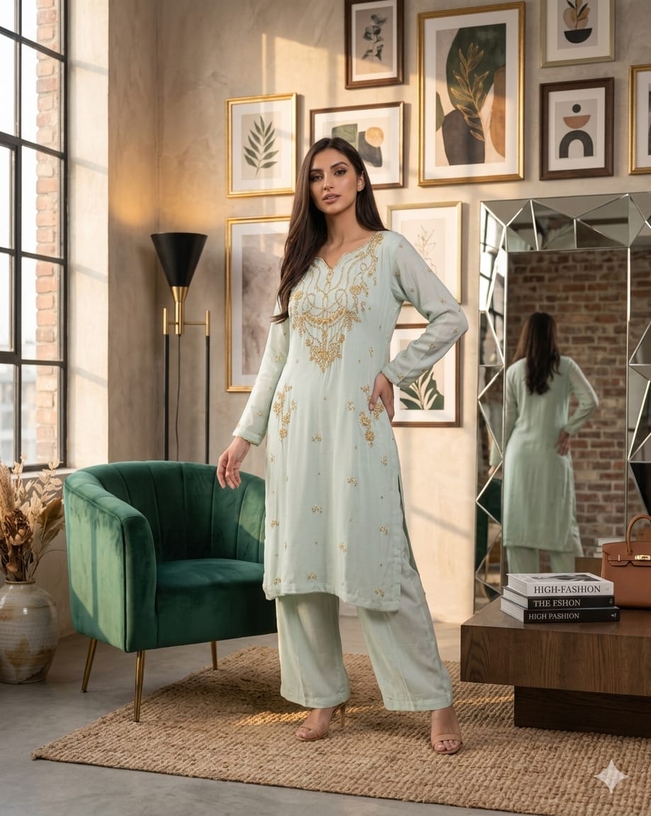 Mint Gold Suit